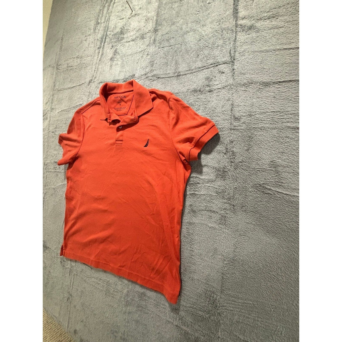 Nautica M Orange Slim Fit Polo Shirt Mens Casual Preppy Short Sleeve