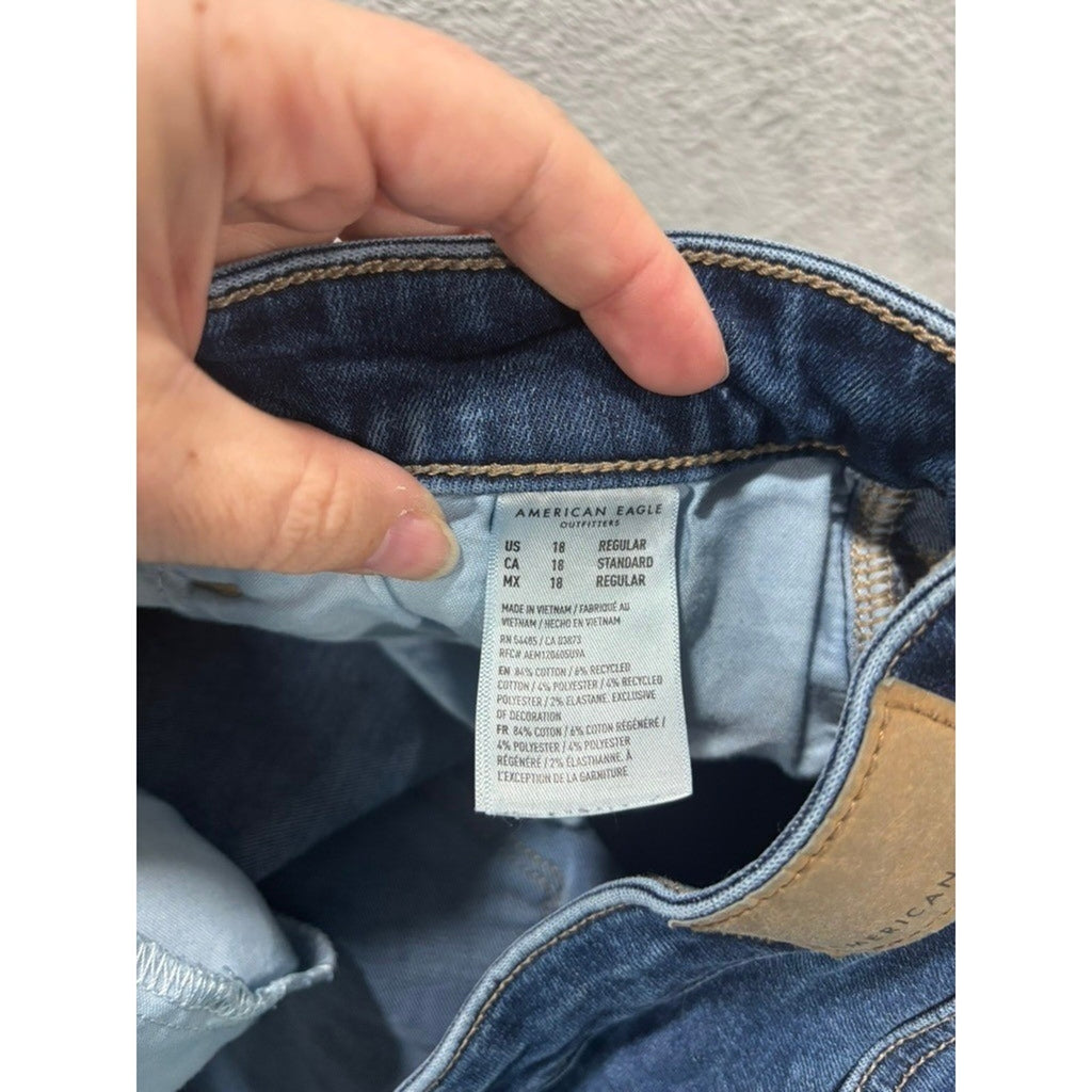 American Eagle Hi Rise Jegging Womens 18 Regular Blue Next Level Stretch Plus