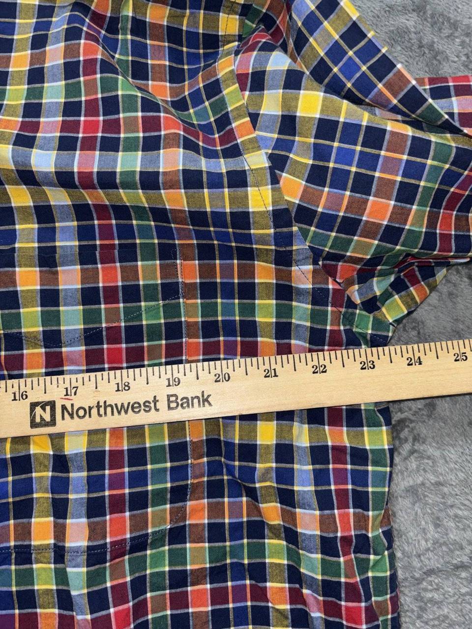 Alan Flusser Men's Multicolor Plaid Shirt Size L, photo 6 of 8
