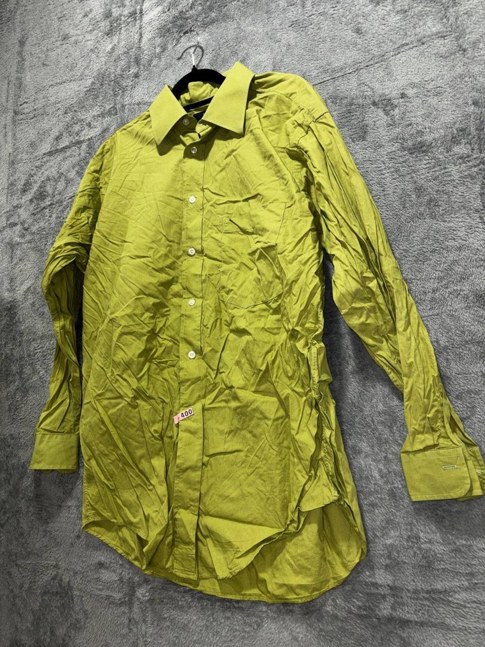 Ike Behar Men's Chartreuse Green Dress Shirt 16-32, photo 3 of 10