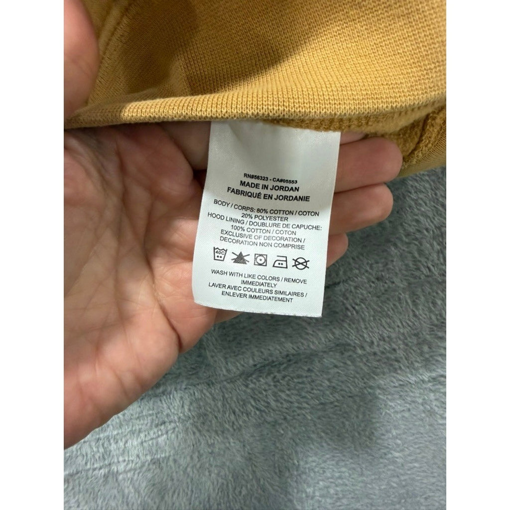 Nike Sportswear Club Fleece Hoodie Mens Small Mustard Yellow Streetwear Casual