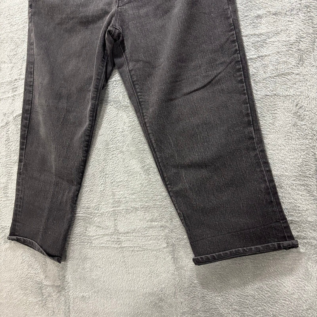 Faded Glory Womens 16 Black Denim Cropped Jeans Casual Boho Capri Pants