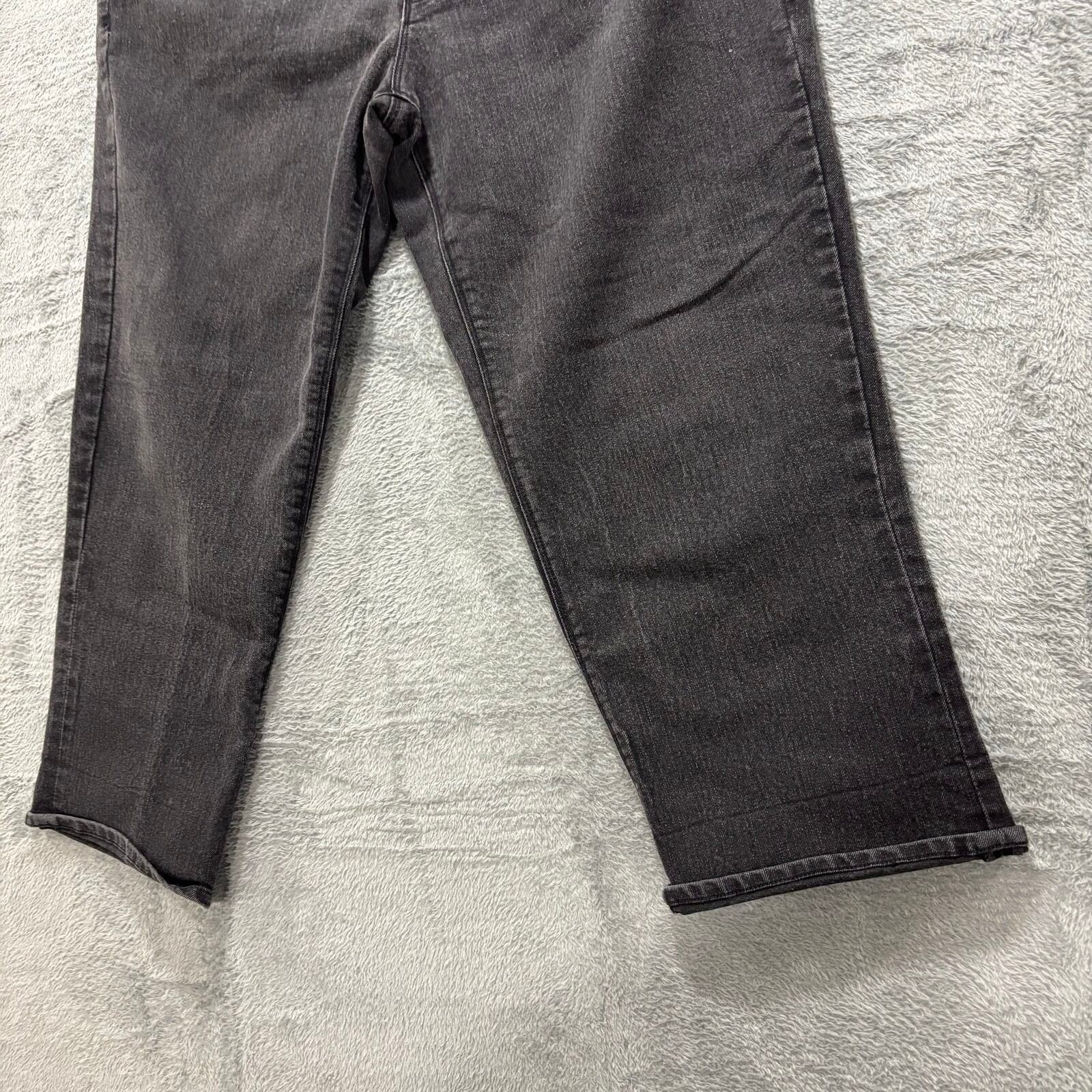Faded Glory Womens 16 Black Denim Cropped Jeans Casual Boho Capri Pants