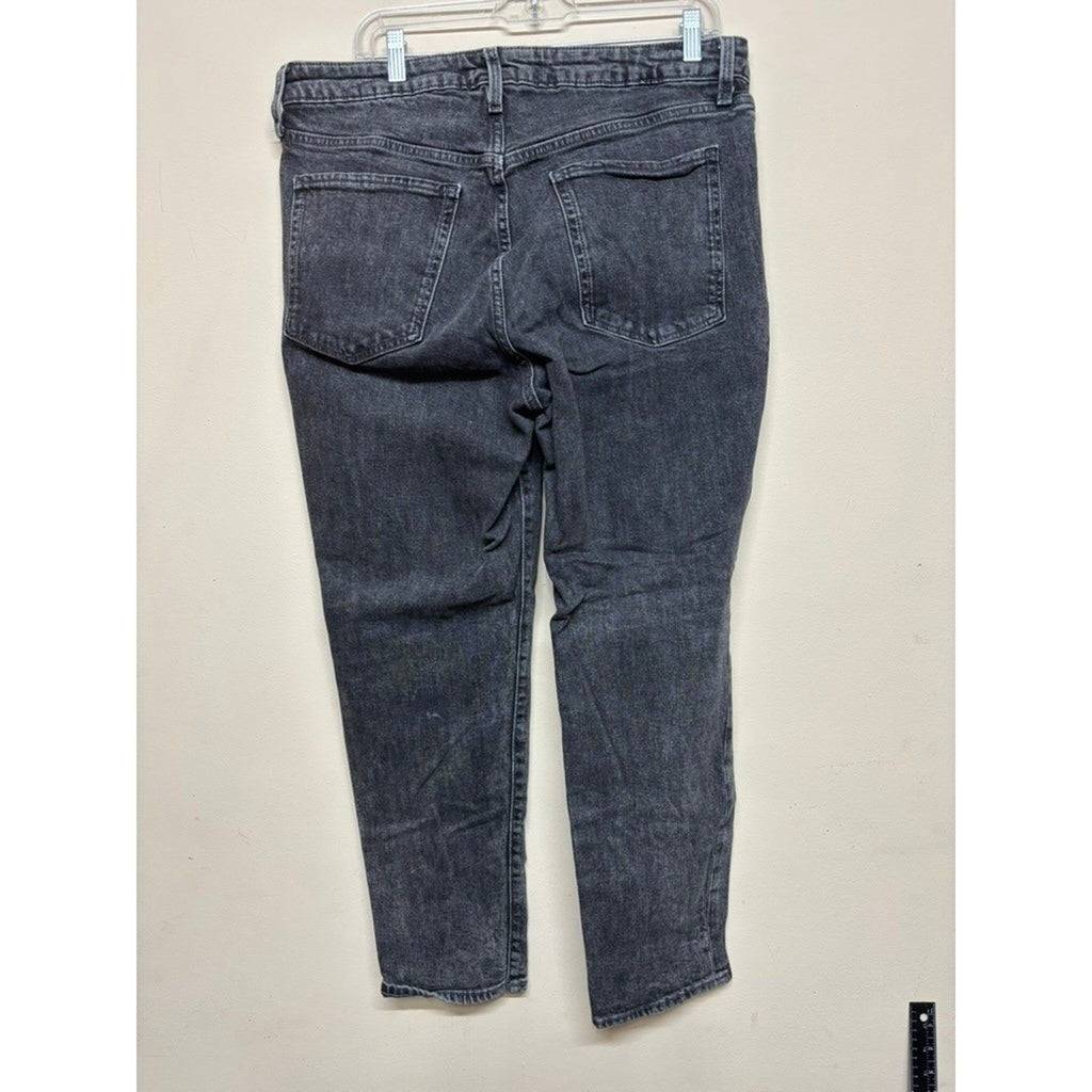 Old Navy High Rise OG Straight Jeans Women's Size 14 Dark Wash Denim Mom Jean