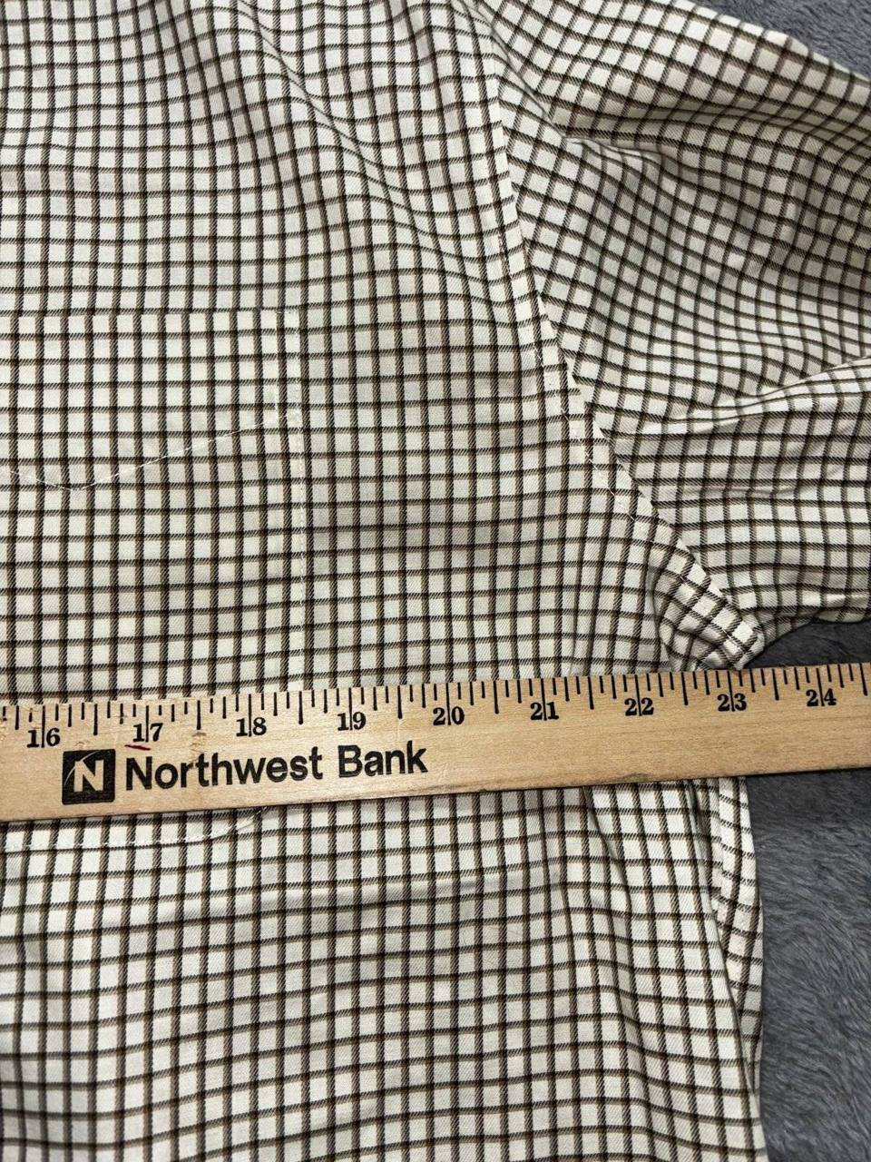 L.L.Bean Men's White Brown Check Shirt L Regular, photo 4 of 8