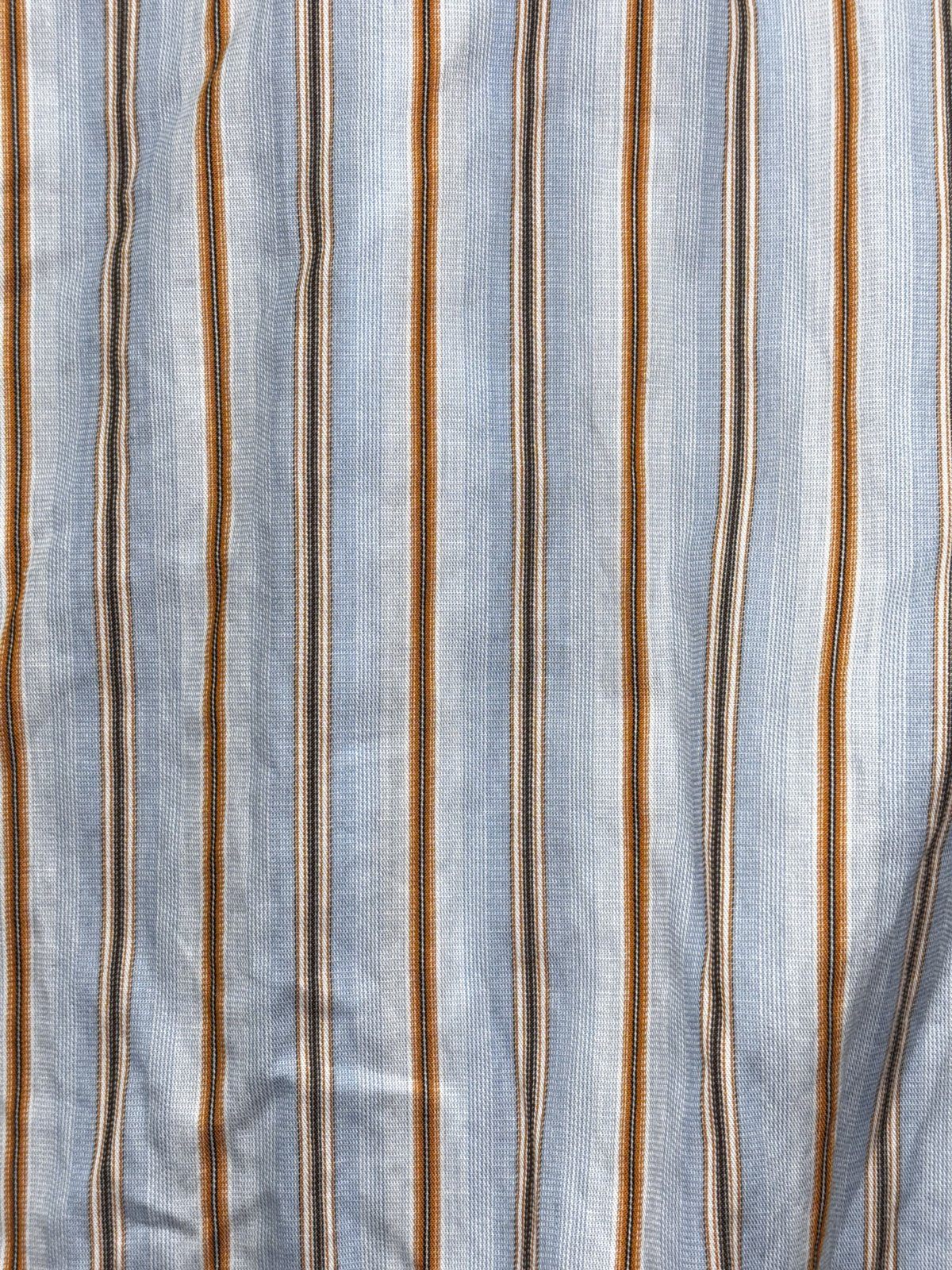 Banana Republic Mens 15-15 1/2 M Blue Striped Long Sleeve Button Up Dress Shirt