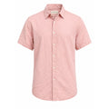 Coastaoro Mens XL Short Sleeve Button Down Shirt Salmon Pink Textured Casual
