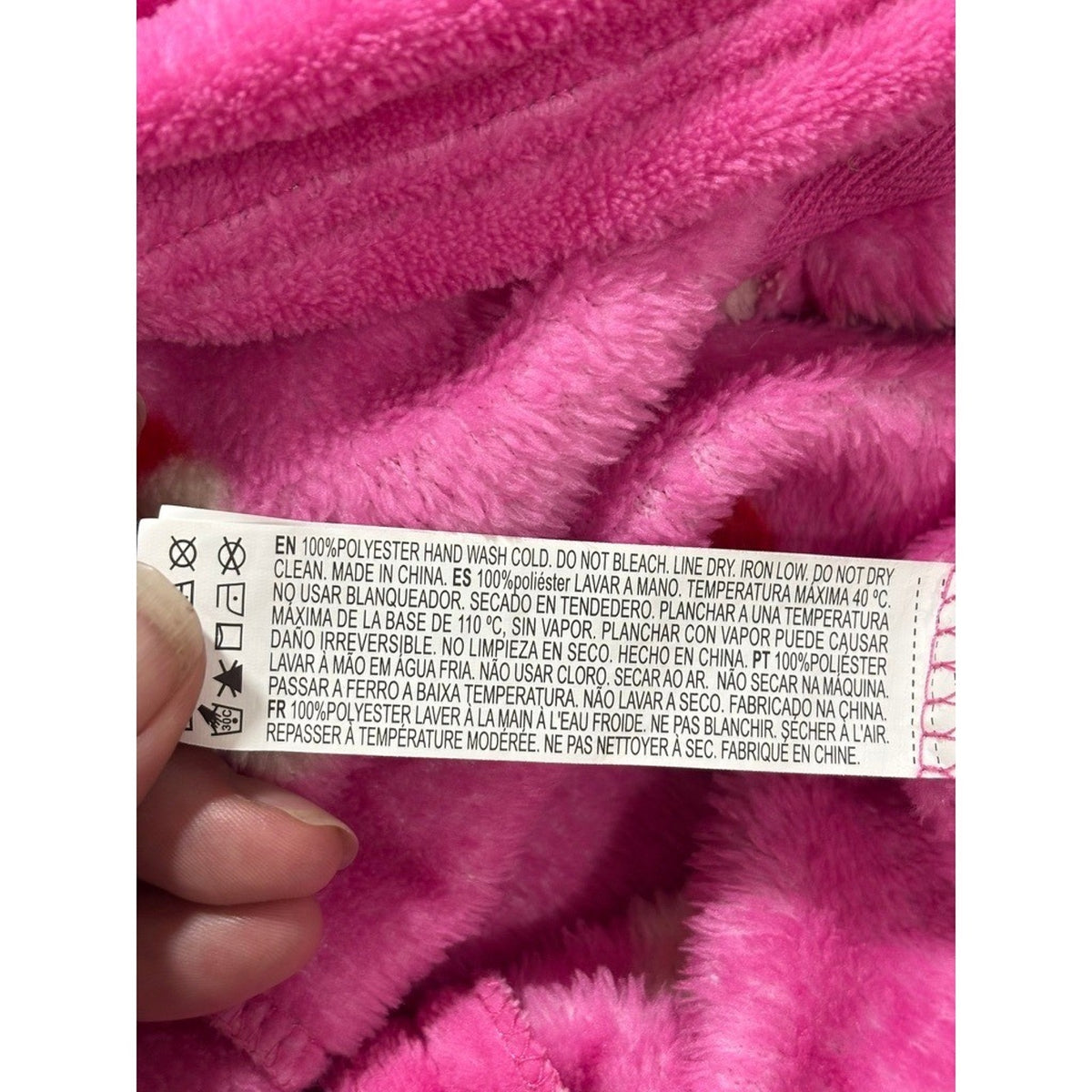 Forever 21 Kids Girls 9/10 Pink Santa Hooded One Piece Pajamas Christmas Cozy