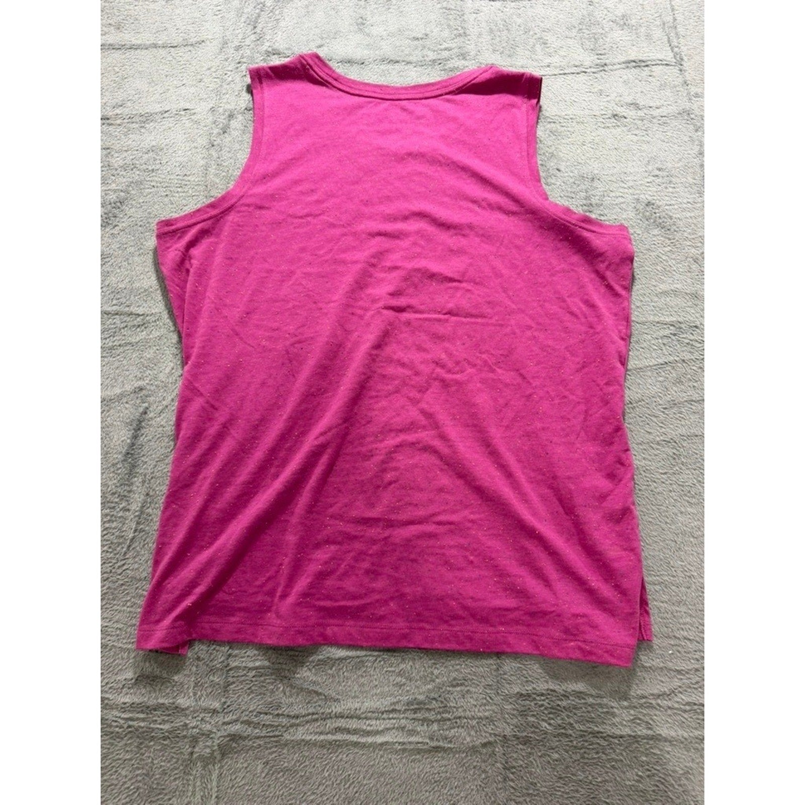 Time and Tru Womens XL Magenta Pink Flecked Sleeveless High Low Tank Top