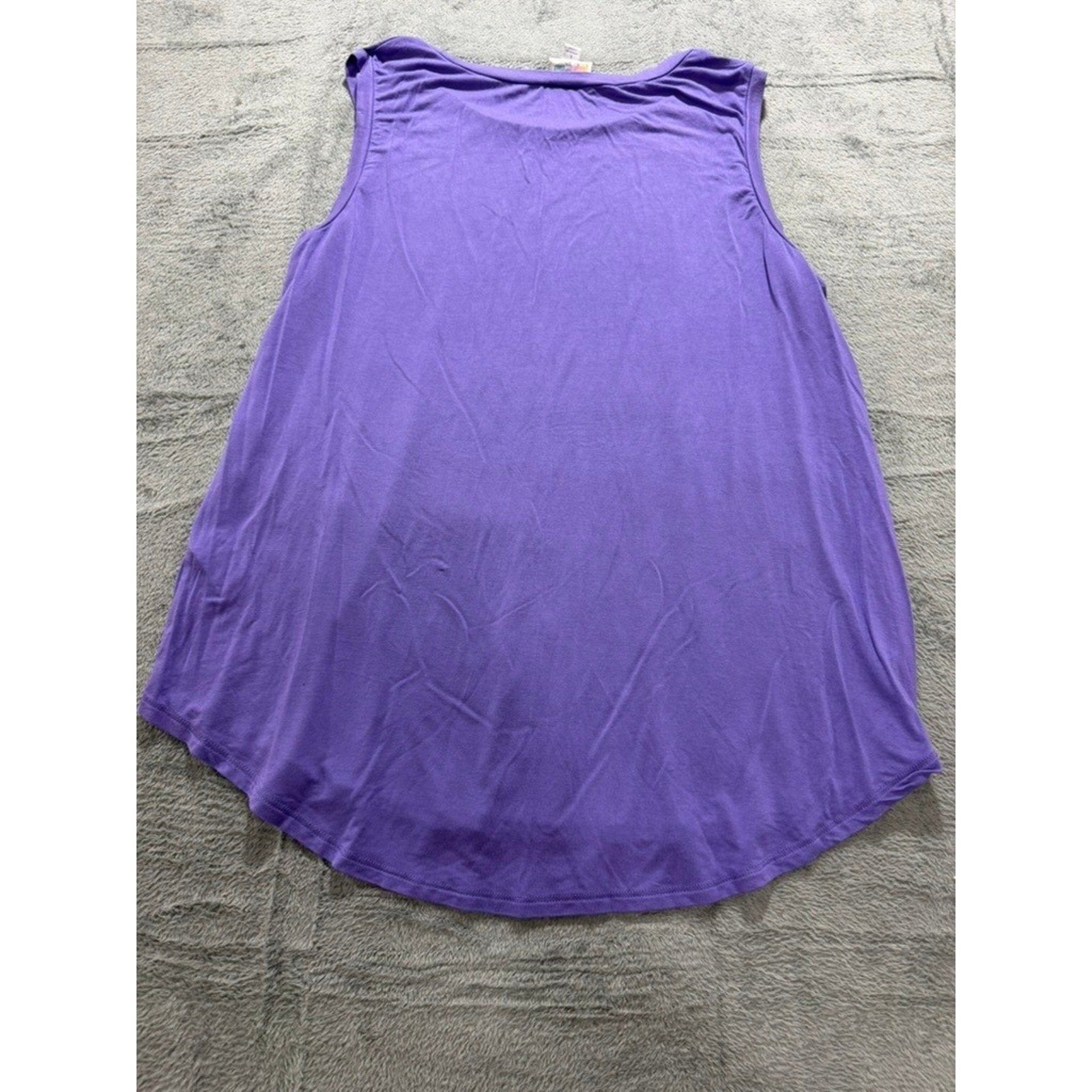 LuLaRoe Purple Sleeveless High Low Tank Tunic Womens L Rayon Blend Boho Casual