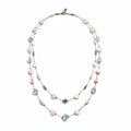 Coldwater Creek Womens OS Pink Layered Shell Bead Necklace Boho Vintage Style