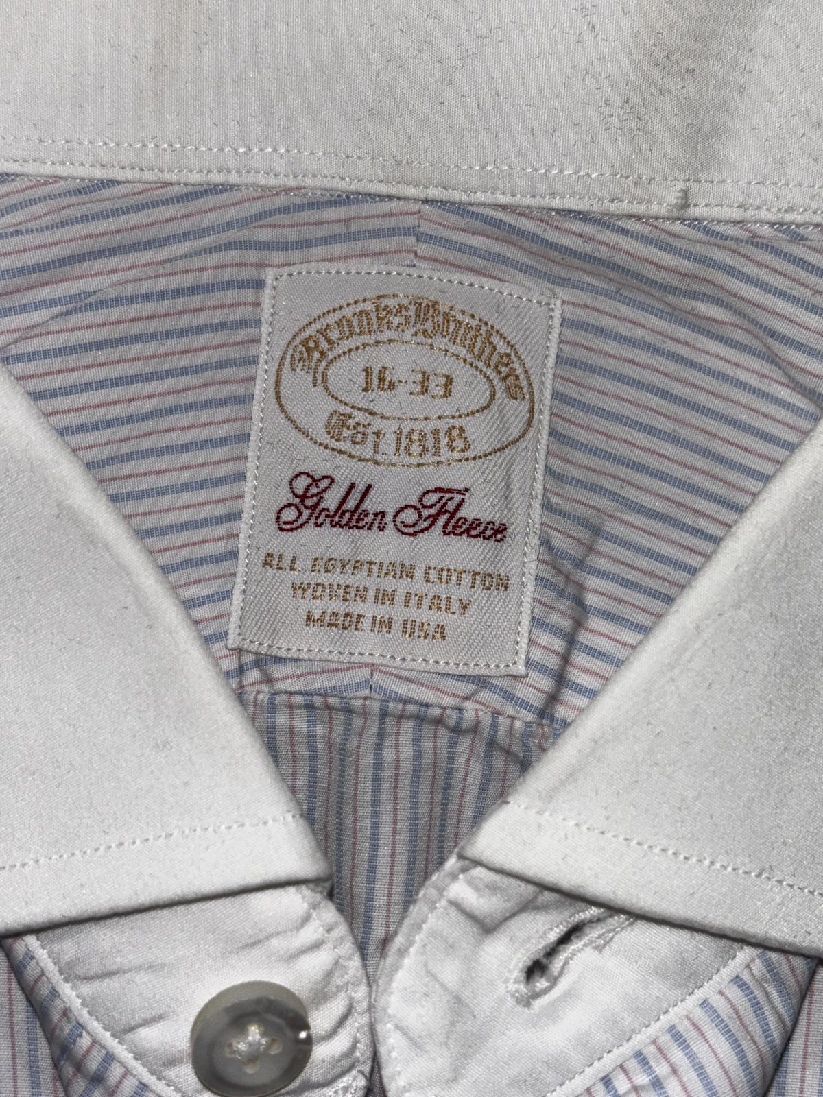 Brooks Brothers Men's White Stripe Dress Shirt 16-33, photo 8 of 8