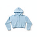 Relaxx L Light Blue Womens Cropped Hoodie Sweatshirt Casual Athleisure Cozy