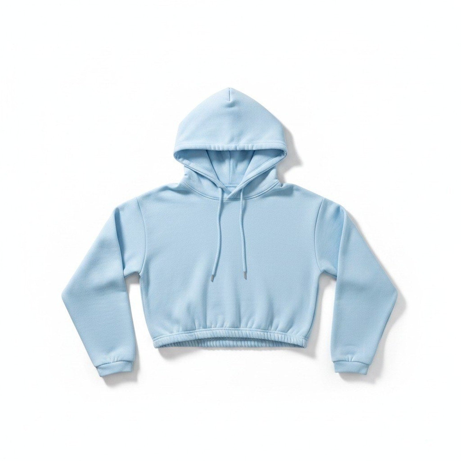 Relaxx L Light Blue Womens Cropped Hoodie Sweatshirt Casual Athleisure Cozy