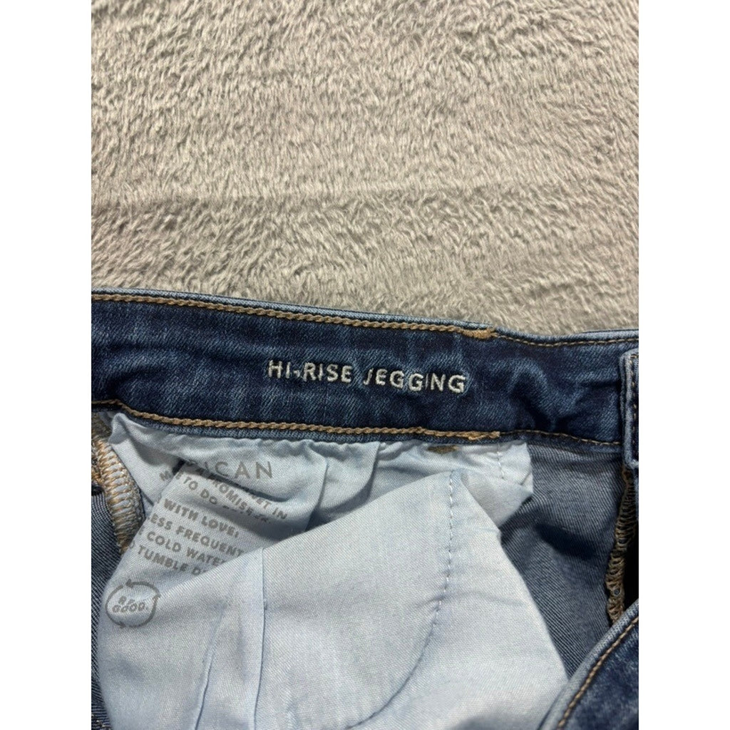 American Eagle Hi Rise Jegging Womens 18 Regular Blue Next Level Stretch Plus