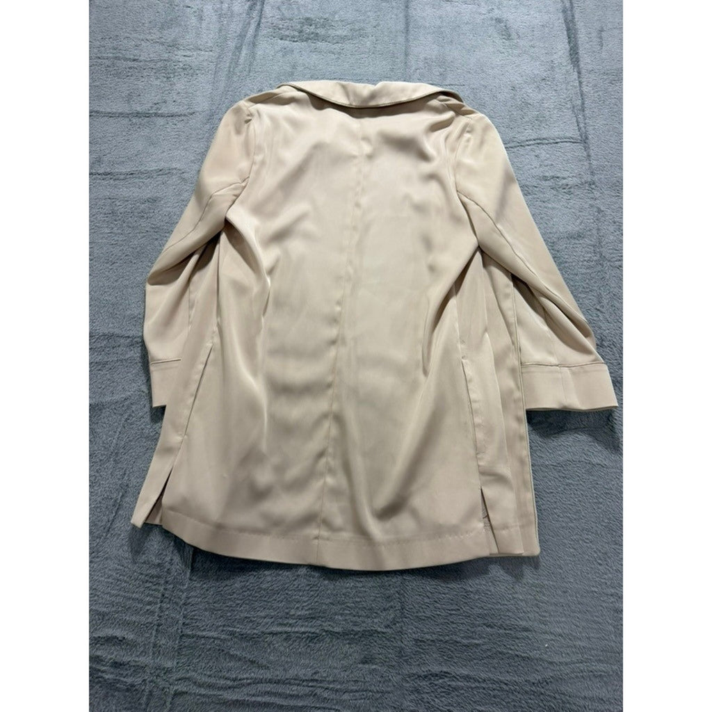 Atmosphere Womens Beige Open Front 3/4 Sleeve Notched Lapel Blazer Size 2