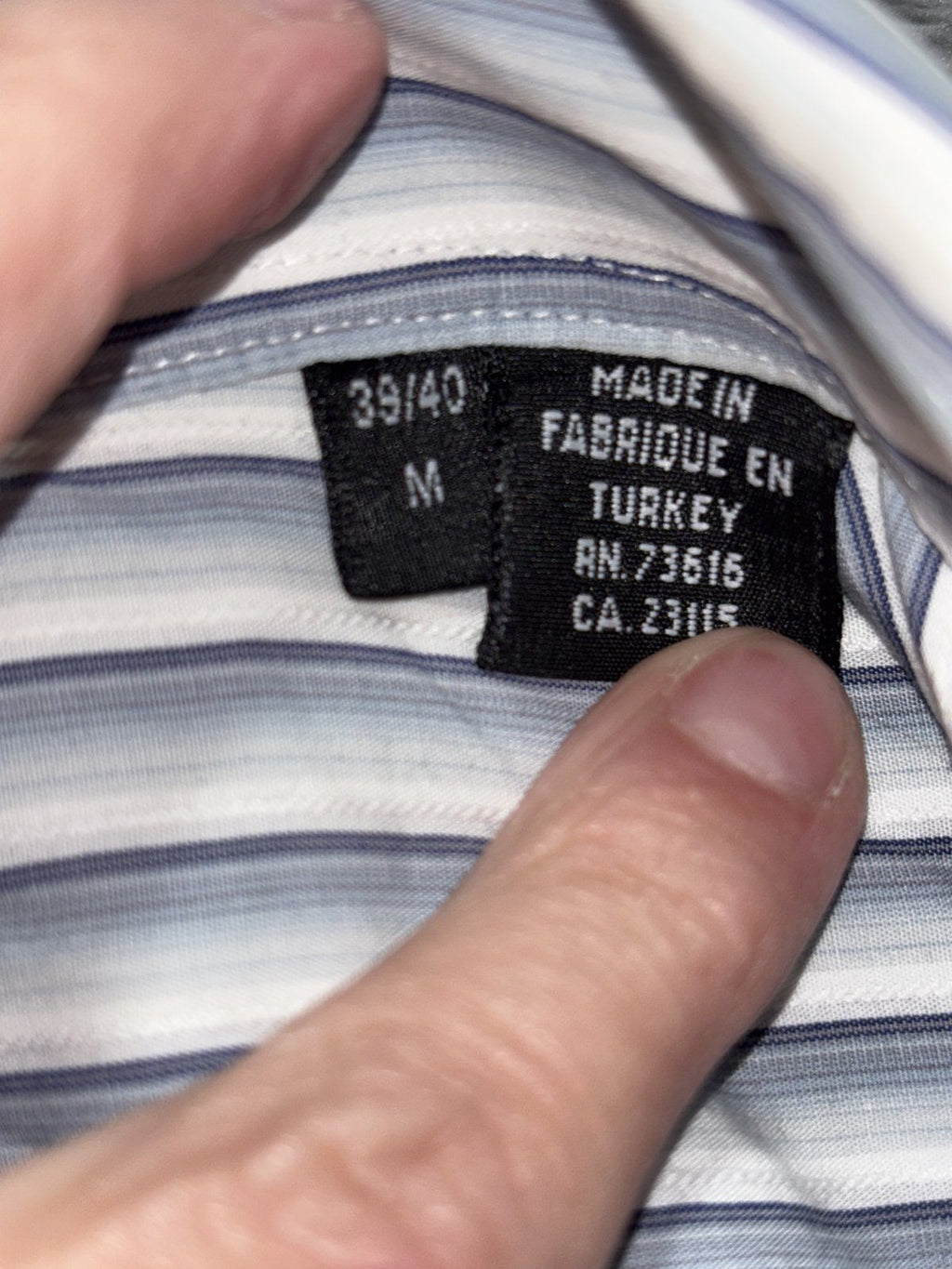 Hugo Boss Men's Blue Gray Stripe Dress Shirt 39/40 M, photo 7 of 10