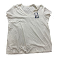Universal Thread 1X White Womens V-Neck T-Shirt Casual Minimalist Cotton Tee
