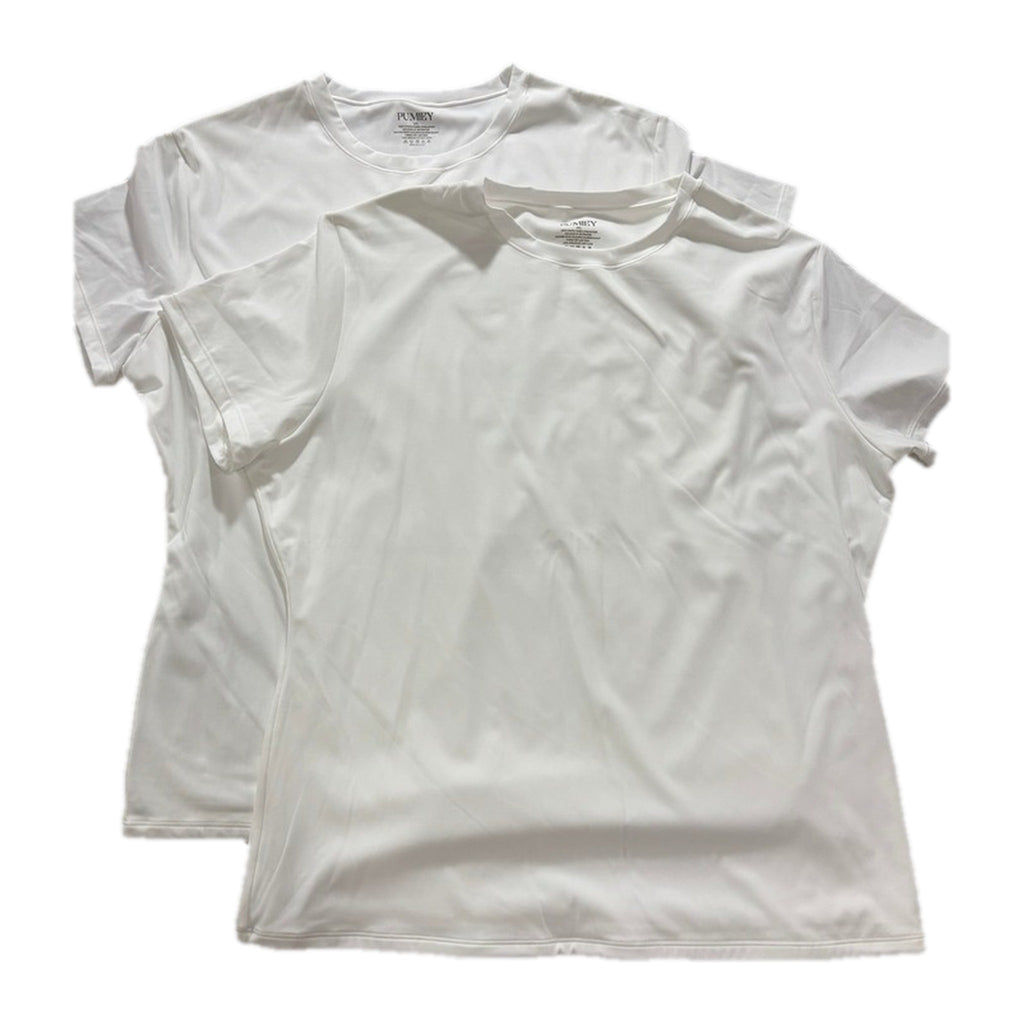 PUMIEY 2XL White T-Shirt 2 Pack Womens Short Sleeve Athleisure Minimalist Casual