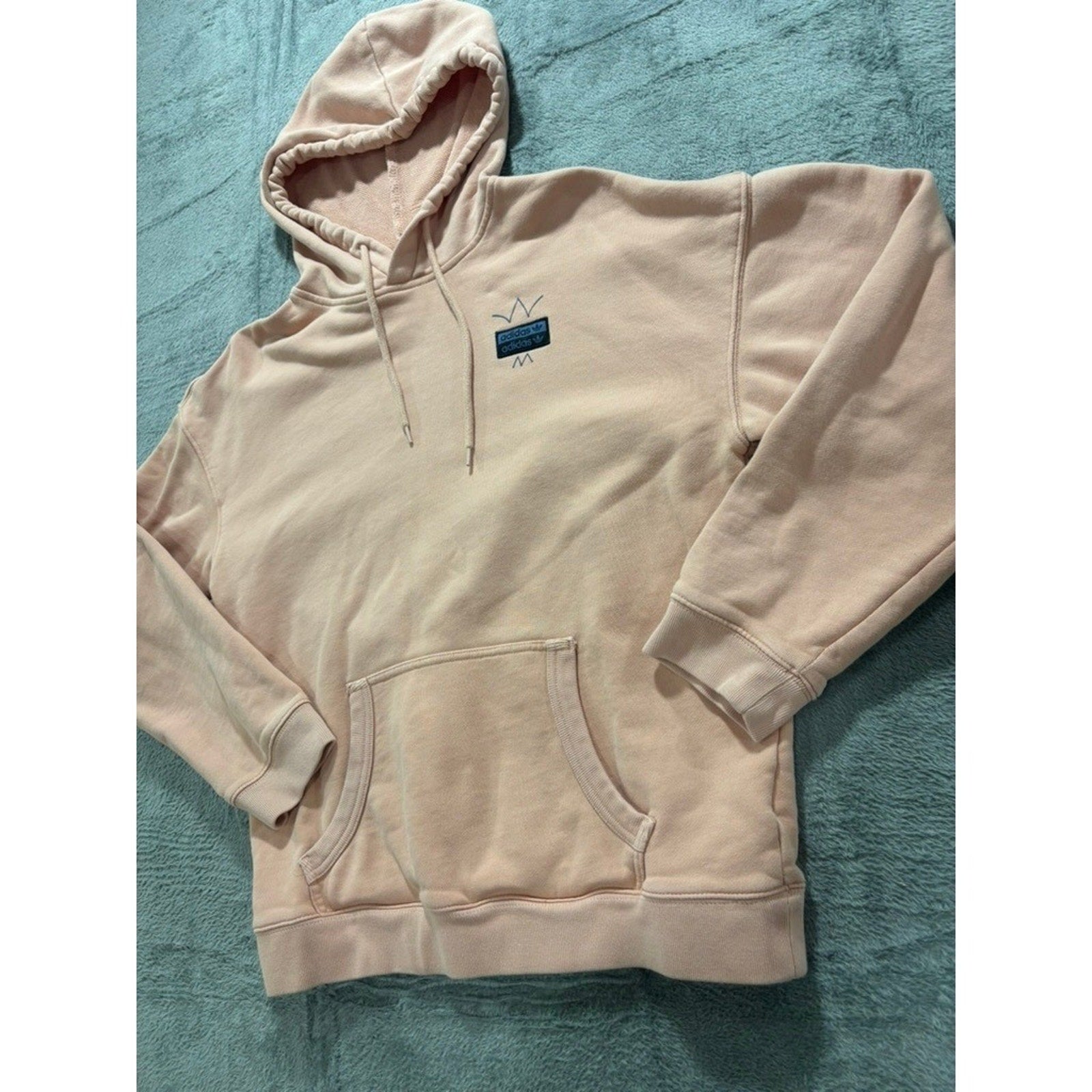 Adidas Womens S Pink Pullover Hoodie Athleisure Casual Cozy Trefoil Logo Sporty