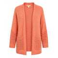 Bridgehampton Isaac Mizrahi Live Women Coral Pink Crochet Pointelle Cardigan L