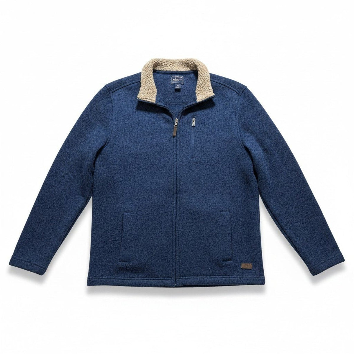 G.H. Bass & Co. Mens L Blue Full Zip Fleece Jacket Casual Cozy Outdoorsy