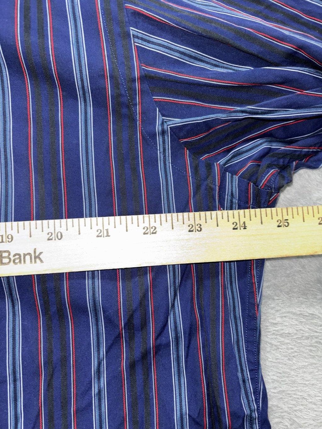 Johnston & Murphy Men's Navy Stripe Shirt Size XL, photo 8 of 9