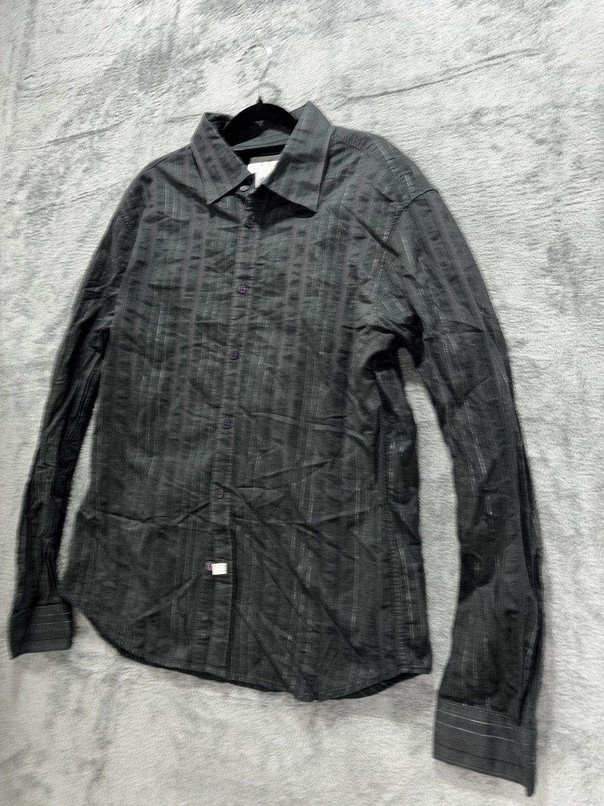 Armani Exchange Men's Black Stripe Shirt Size L, photo 2 of 8