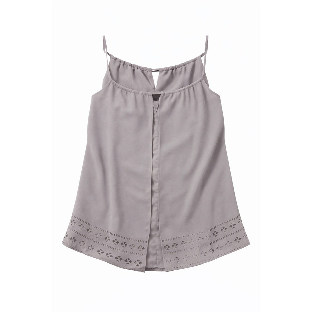 Olive & Oak Tank Top Womens M Gray Laser Cut Sleeveless Flowy Boho Minimalist