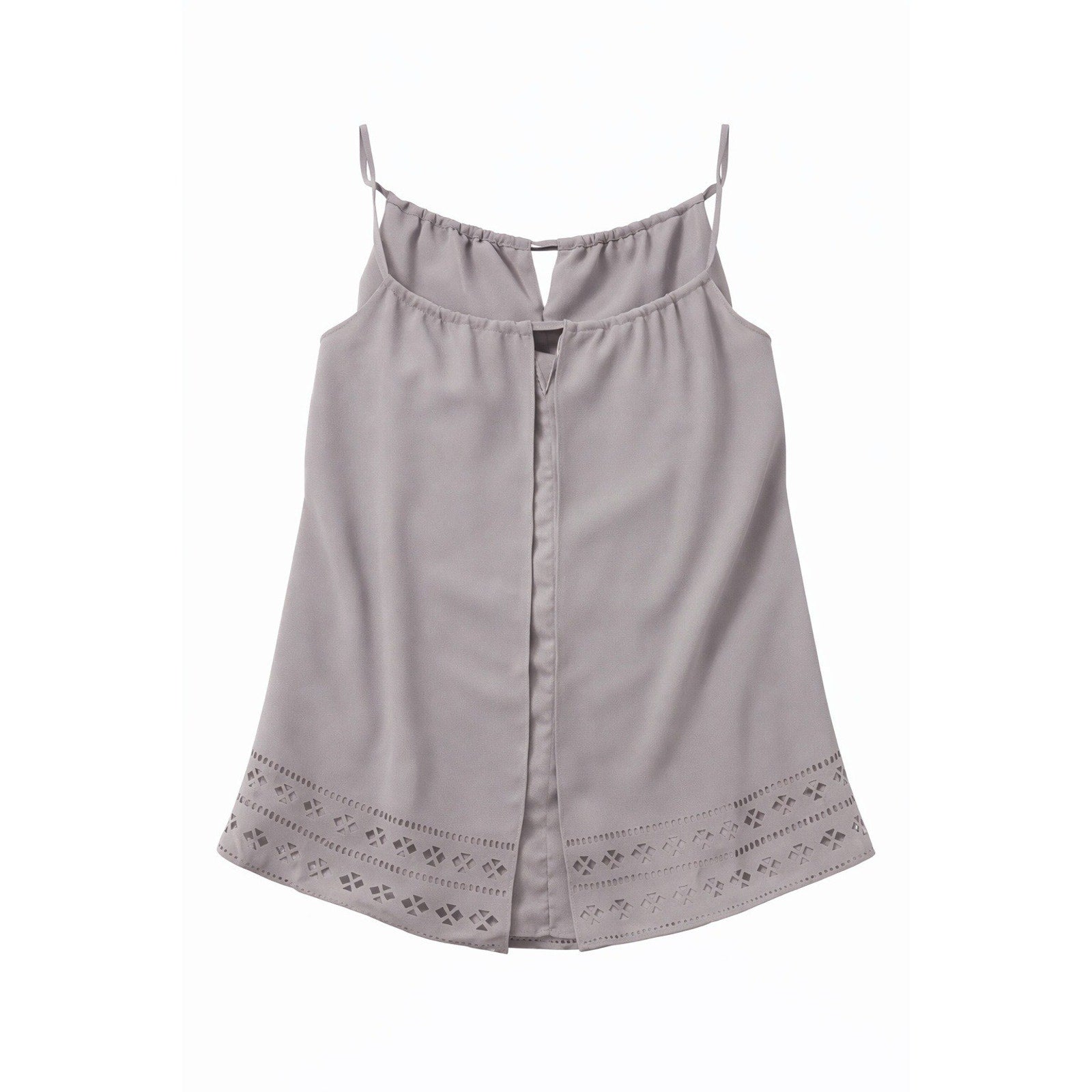 Olive & Oak Tank Top Womens M Gray Laser Cut Sleeveless Flowy Boho Minimalist