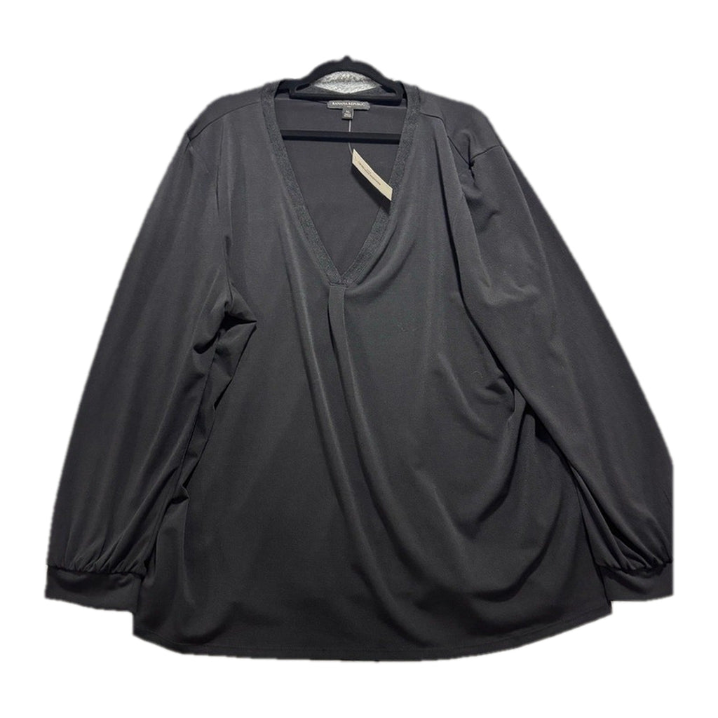 Banana Republic XL Black Womens V-Neck Long Sleeve Blouse Casual Minimalist