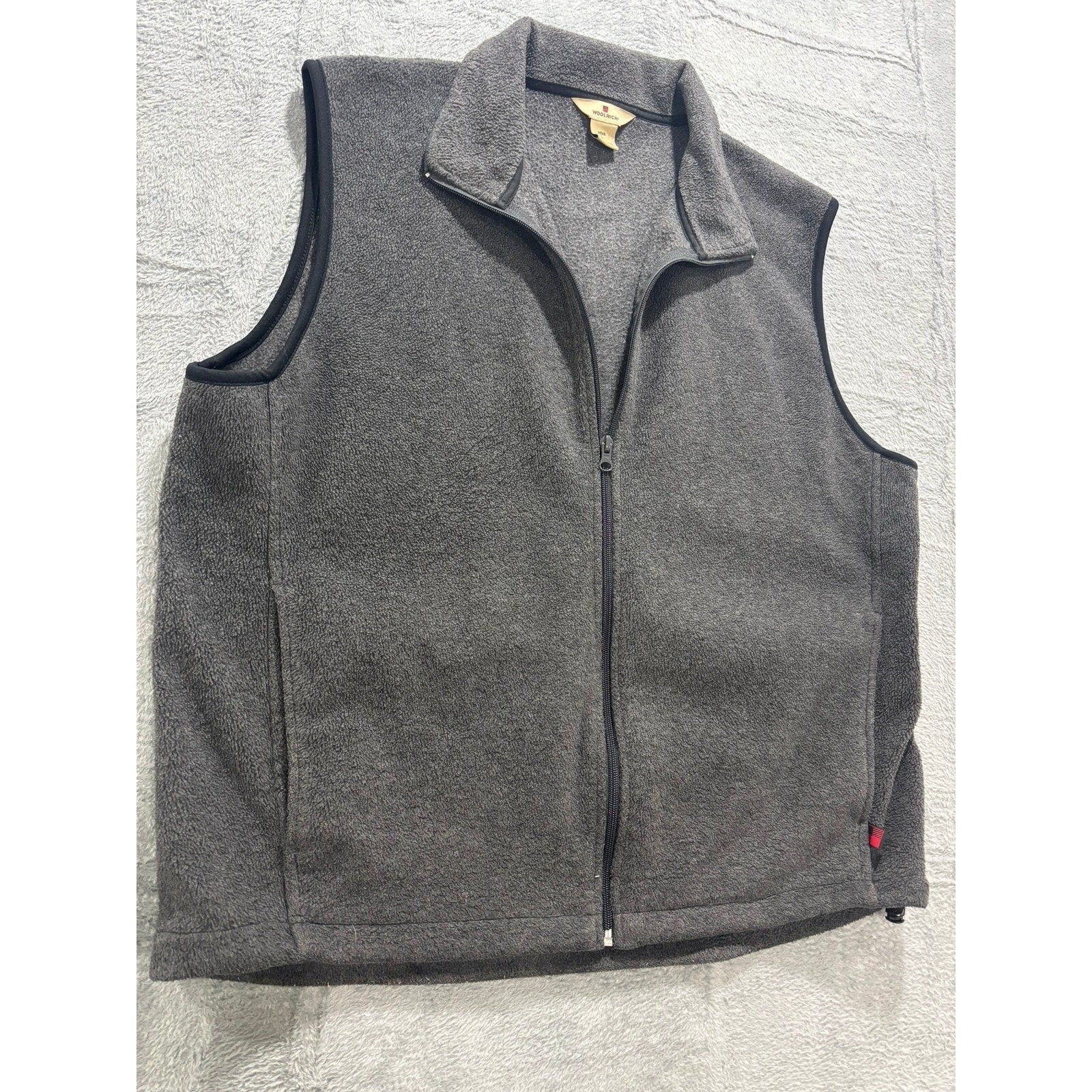 Woolrich Fleece Vest Women M Gray Full Zip Outdoor Lightweight Classic Core