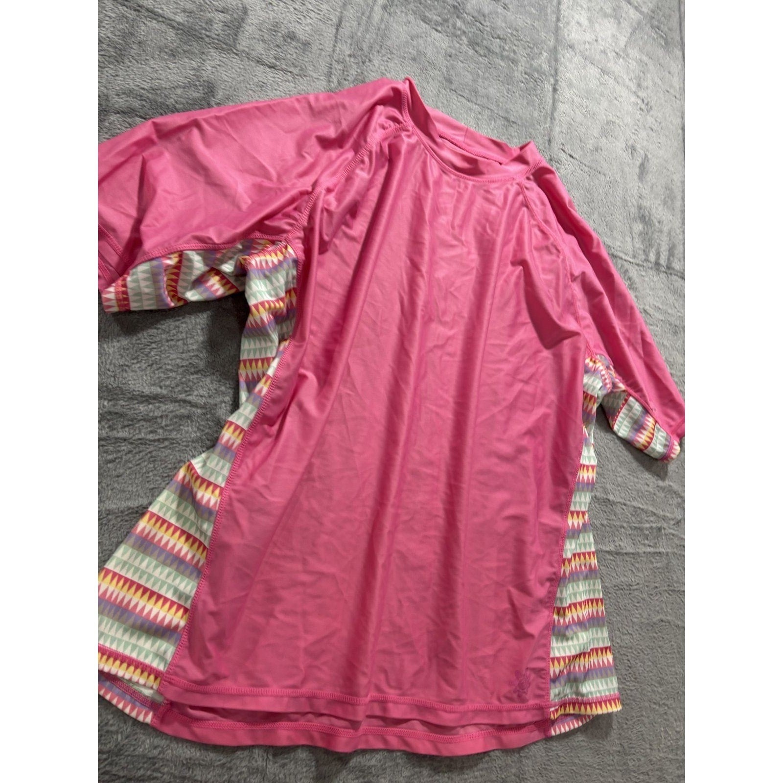 UV Skinz Womens 3XL Pink Rash Guard Swim Shirt Short Sleeve Casual Athleisure