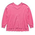 Aerie L Pink Waffle Knit Pullover Sweatshirt Womens Athleisure Casual Cozy