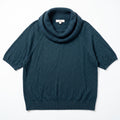 LOFT XL Dark Teal Cowl Neck Short Sleeve Sweater Womens Casual Cozy Boho