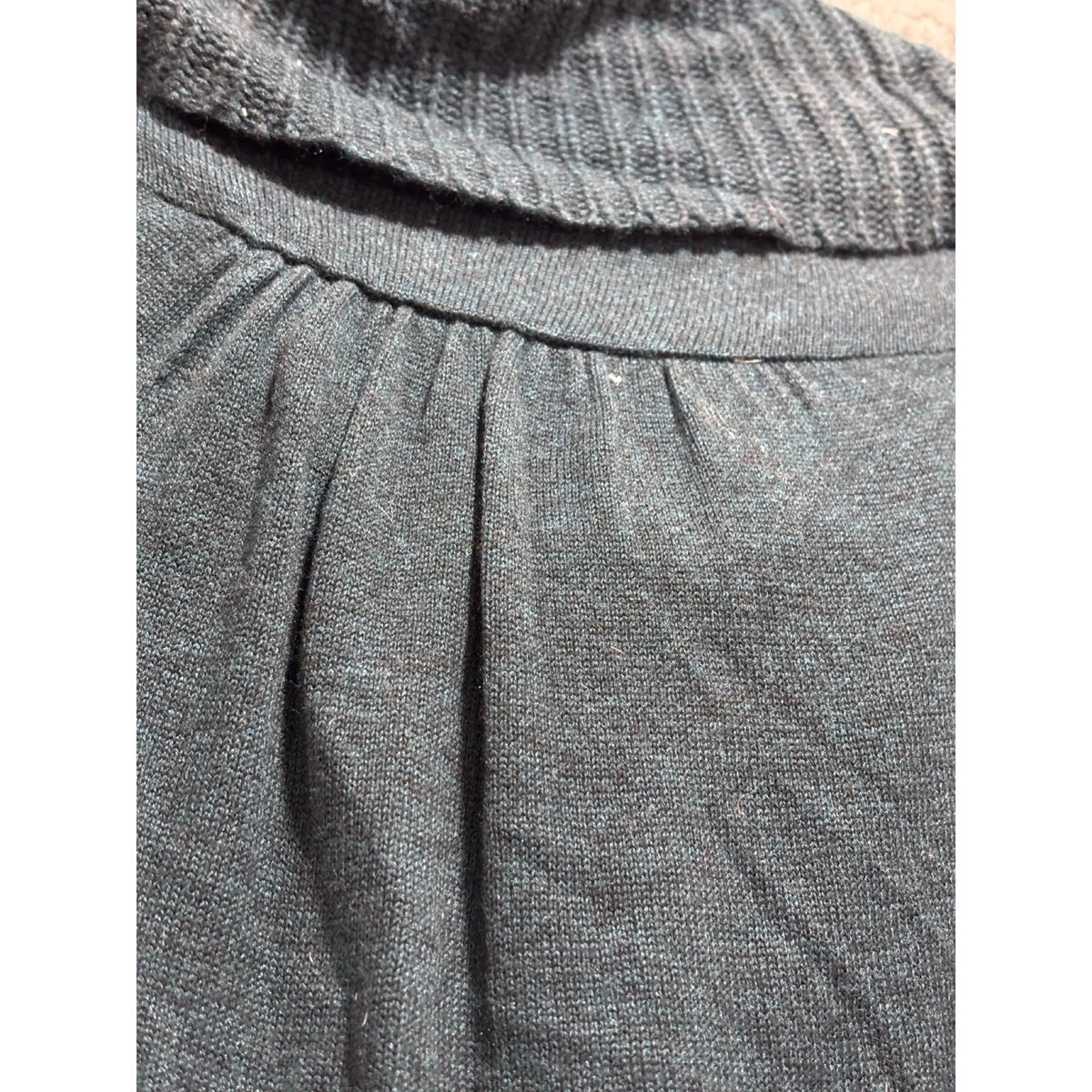 LOFT XL Dark Teal Cowl Neck Short Sleeve Sweater Womens Casual Cozy Boho