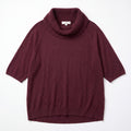 LOFT XL Burgundy Cowl Neck Poncho Sweater Womens Boho Cozy Short Sleeve