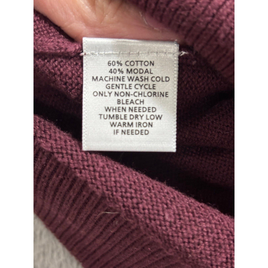 LOFT XL Burgundy Cowl Neck Poncho Sweater Womens Boho Cozy Short Sleeve