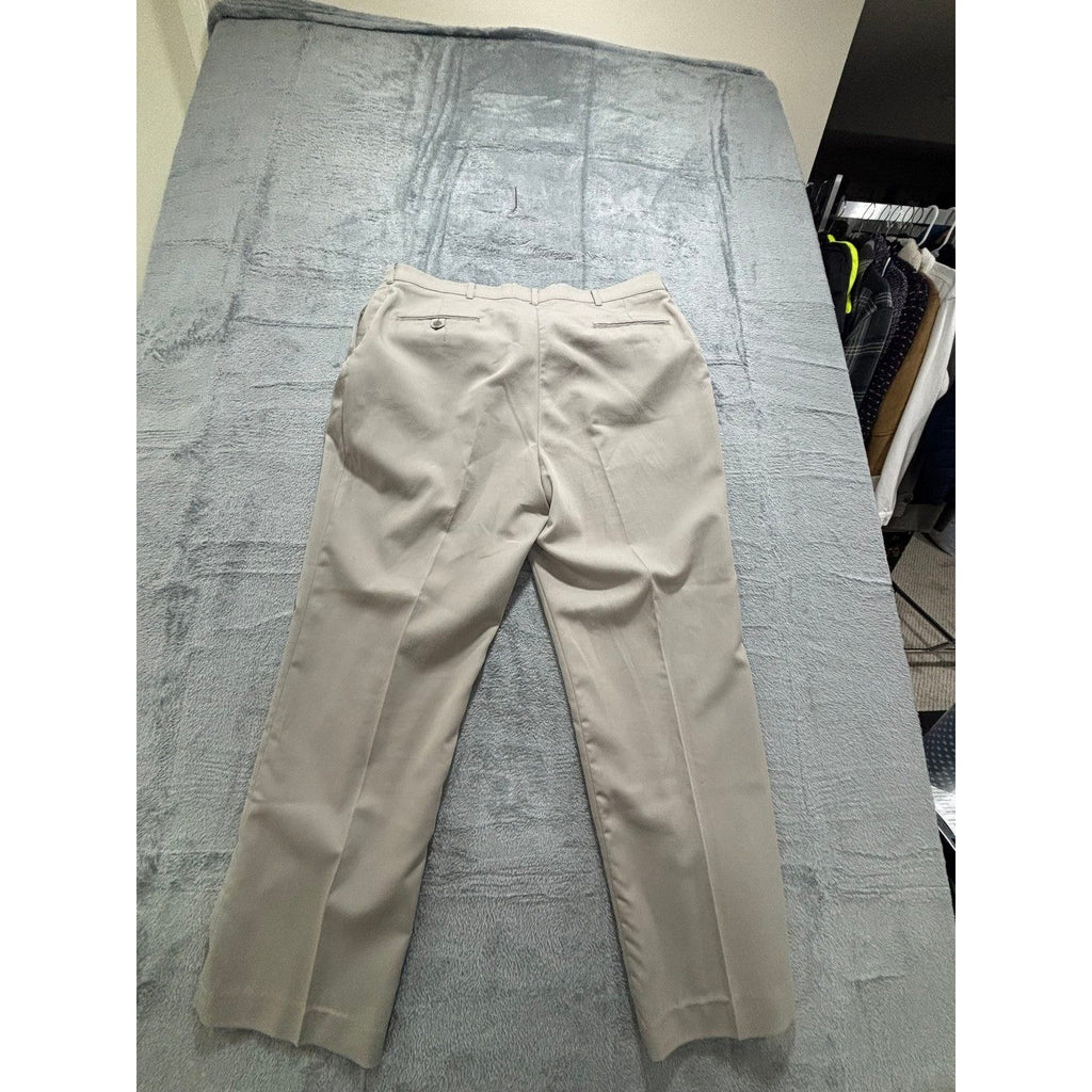 Haggar 38x30 Tan Pleated Dress Pants Mens Gentleman Fit Vintage Preppy Casual