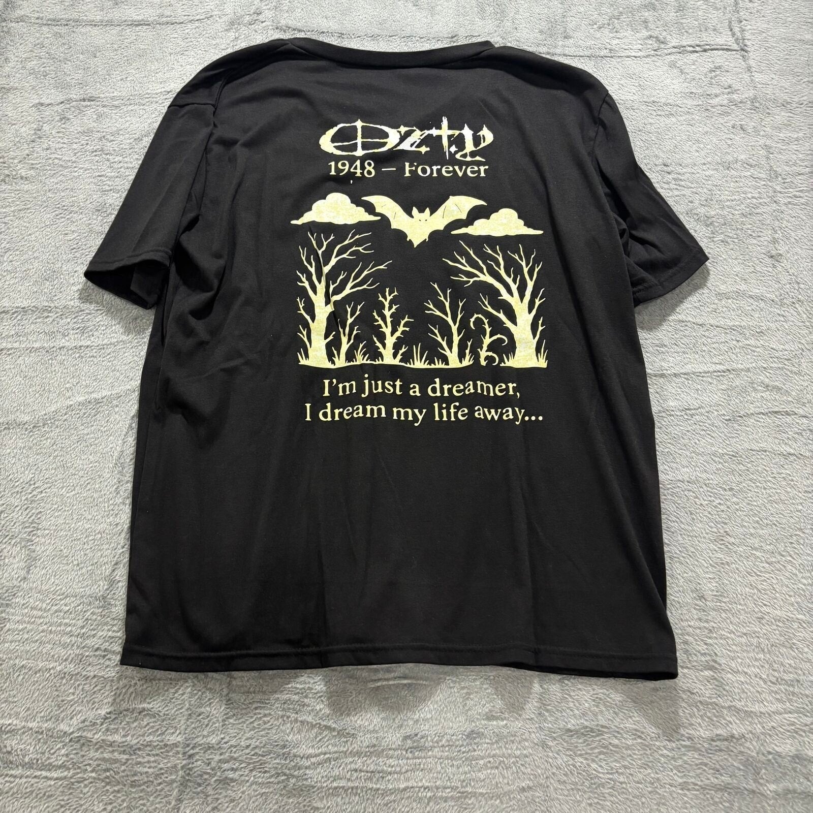 Ozzy Osbourne XL Black Womens V-Neck Graphic T-Shirt Dreamer Vintage Casual