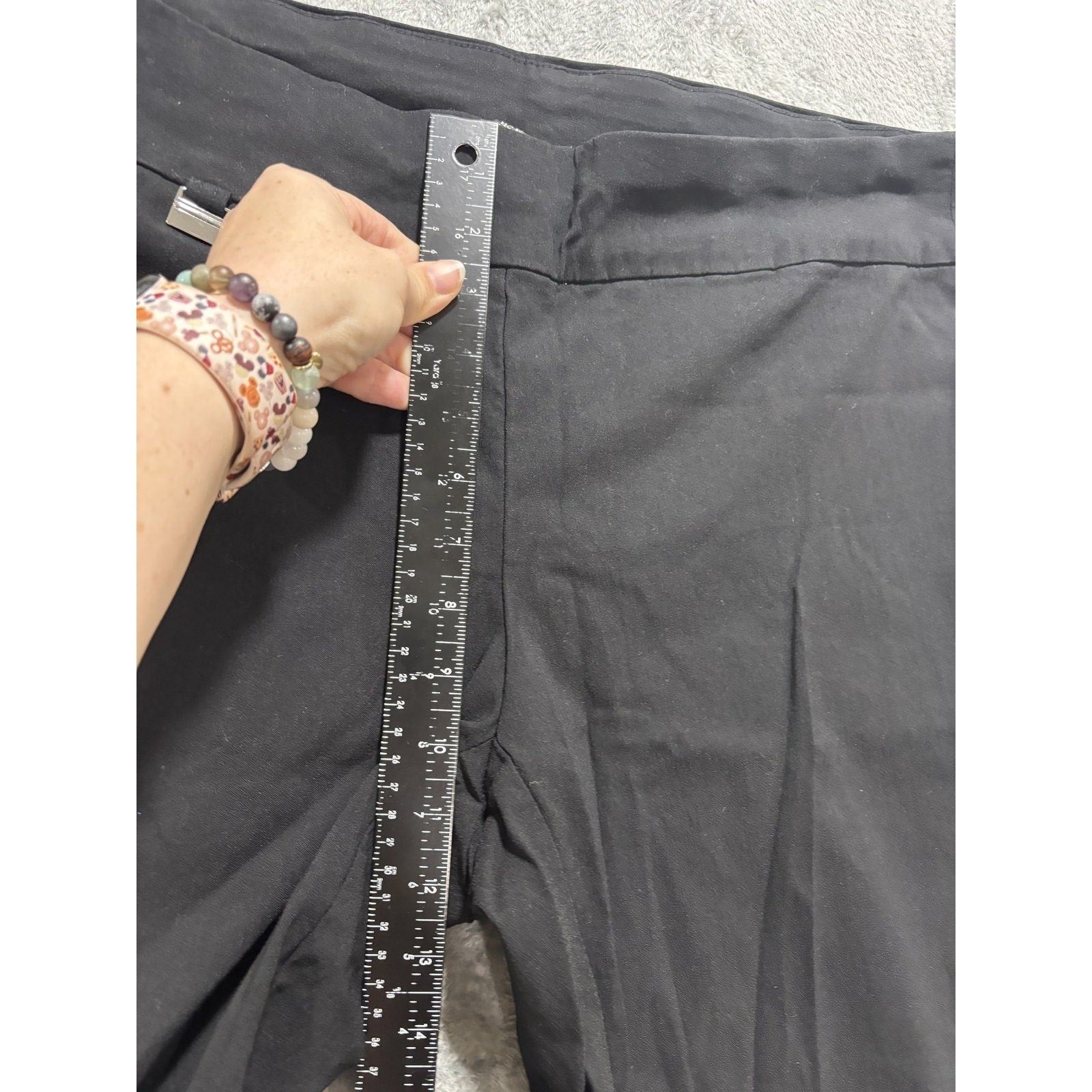 Alfani 16W Black Womens Tummy Control Pull On Crop Pants Stretch Career Casual