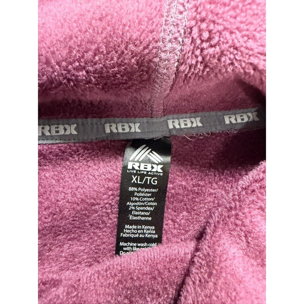 RBX Womens XL Mauve Heathered Cowl Neck Fleece Pullover Sweatshirt Thumbholes