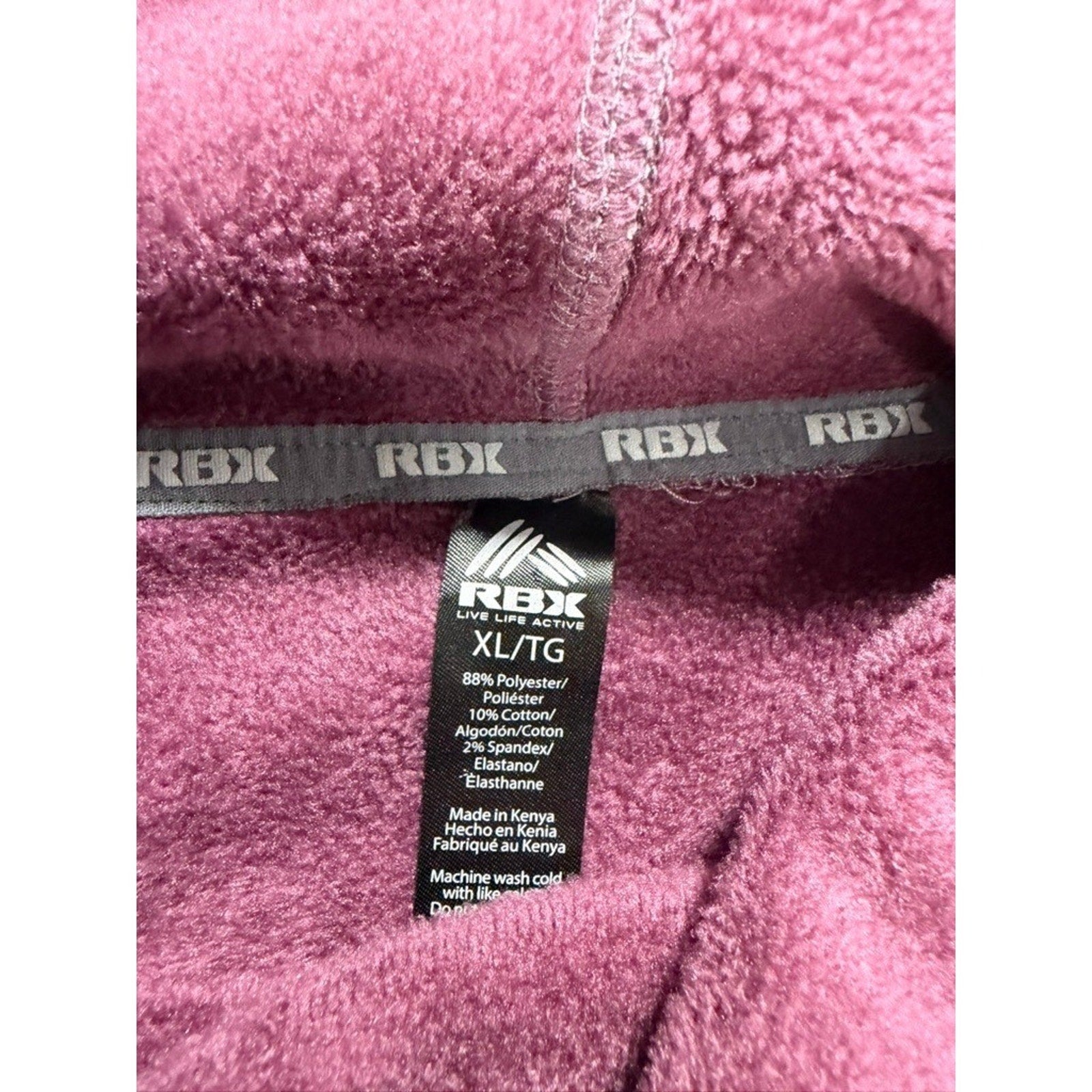 RBX Womens XL Mauve Heathered Cowl Neck Fleece Pullover Sweatshirt Thumbholes