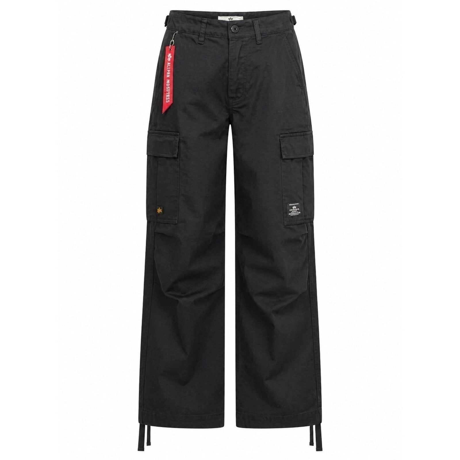 NWT Alpha Industries Cargo Pants Mens 27x28 Black Wide Leg Tactical Streetwear