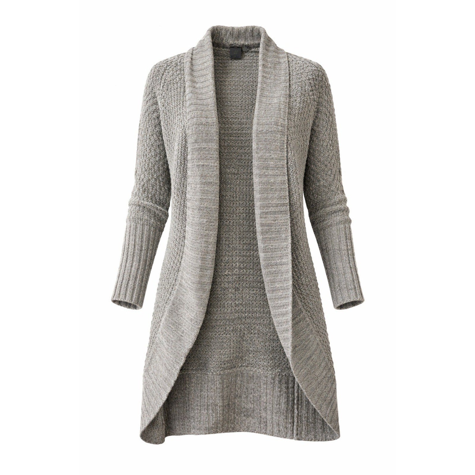 Quinn Open Front Cardigan Womens Medium Gray Chunky Knit Long Sleeve Cozy