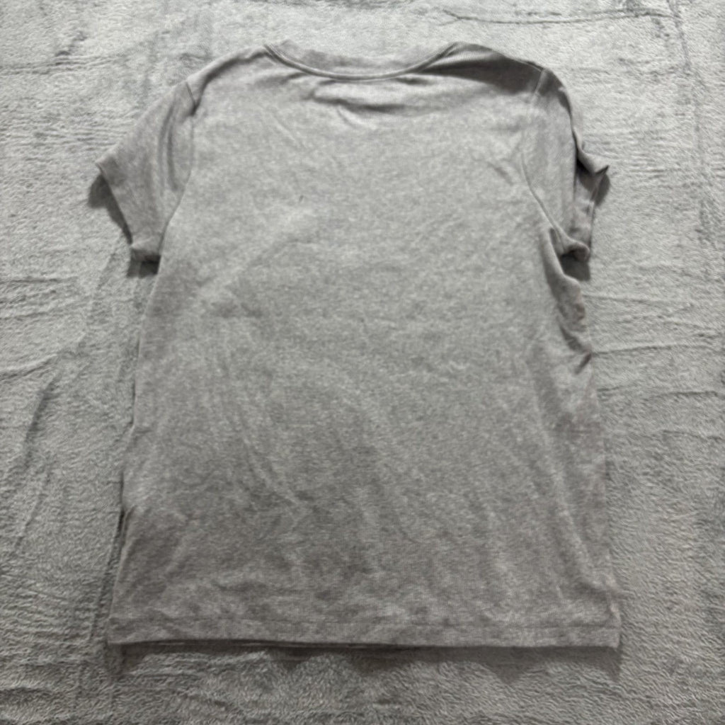 A New Day XL Gray Short Sleeve Ribbed T-Shirt Womens Casual Minimalist Basic