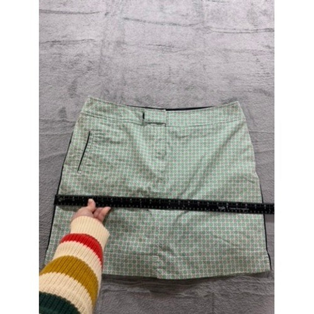 Bette & Court Womens Green Geometric Print Golf Skort Size 12 Active Mini Skirt