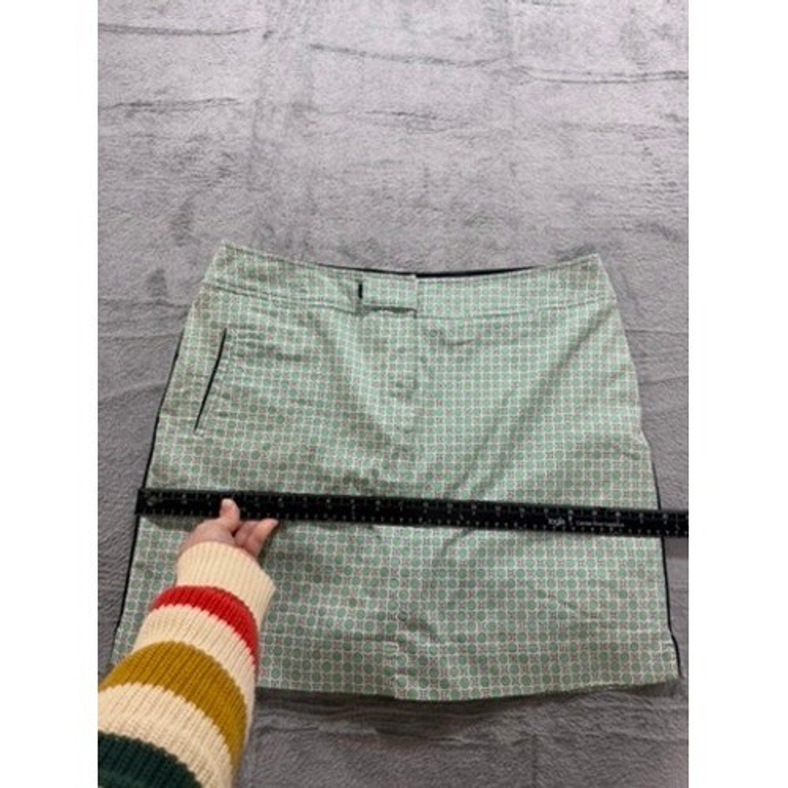Bette & Court Womens Green Geometric Print Golf Skort Size 12 Active Mini Skirt