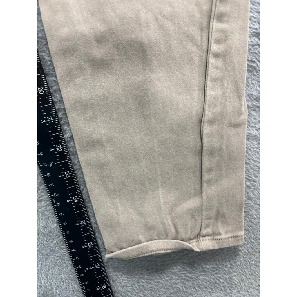 Old Navy Rockstar Mid-Rise Skinny Jeans Tan Khaki Stretch Pants Women 18 Regular