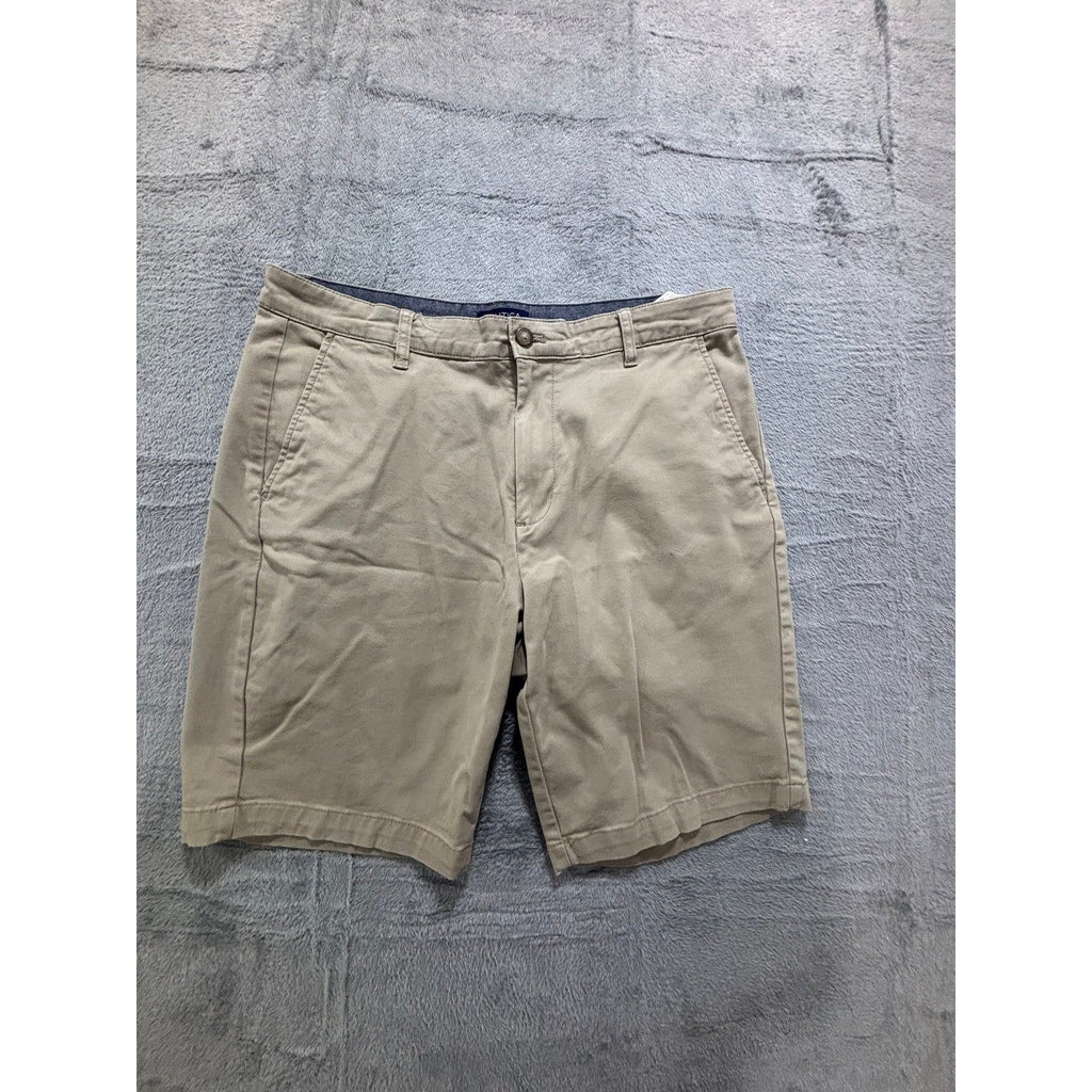 Nautica 34W Tan Chino Shorts Classic Fit Casual Preppy Mens